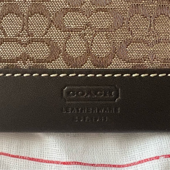 Coach Brown and Black Signature Keychain Wallet - Picture 3 of 4